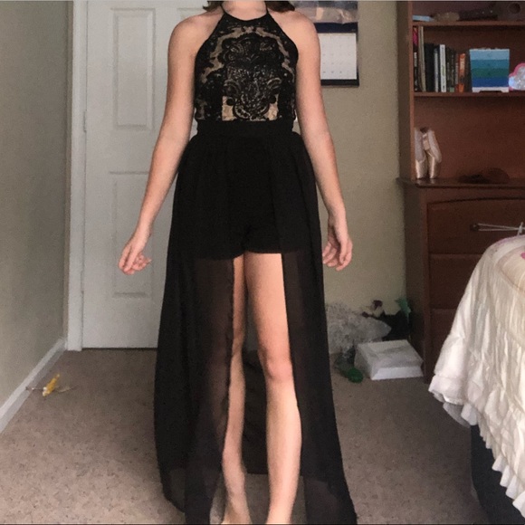 romper with mesh overlay skirt - Picture 2 of 5